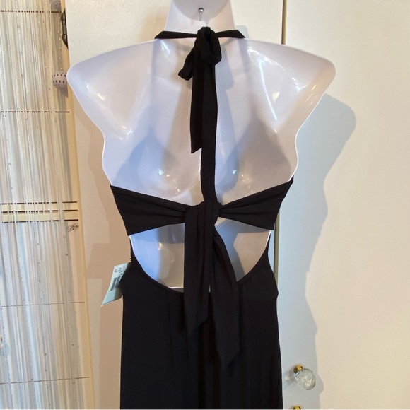 Guess Jeans Black Beaded Open Back Halter Maxi Dress NWT Size XS - Picture 4 of 16